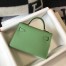 Hermes Kelly Mini II Sellier Bag in Vert Criquet Epsom Leather