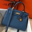 Hermes Kelly 25cm Retourne Bag in Blue Agate Clemence Leather with GHW