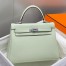 Hermes Kelly 25cm Retourne Bag in Vert Fizz Clemence Leather with GHW