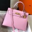 Hermes Kelly 25cm Sellier Bag in Mauve Sylvestre Epsom Leather with GHW