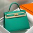 Hermes Kelly 25cm Sellier Bag in Vert Jade Epsom Leather with GHW