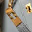 Hermes Kelly 28cm Retourne Bag in Blue Lin Clemence Leather with GHW