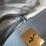 Hermes Kelly 28cm Retourne Bag in Blue Lin Clemence Leather with GHW
