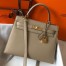 Hermes Kelly 28cm Sellier Bag in Tourterelle Epsom Leather with GHW
