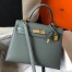 Hermes Kelly 28cm Sellier Bag in Vert Amande Epsom Leather with GHW