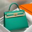 Hermes Kelly 28cm Sellier Bag in Vert Jade Epsom Leather with GHW
