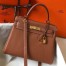 Hermes Kelly 32cm Retourne Bag in Gold Clemence Leather with GHW