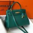 Hermes Kelly 32cm Retourne Bag in Malachite Clemence Leather with GHW