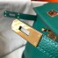 Hermes Kelly 32cm Retourne Bag in Malachite Clemence Leather with GHW
