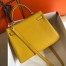 Hermes Kelly 32cm Retourne Bag in Yellow Clemence Leather with GHW