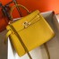 Hermes Kelly 32cm Retourne Bag in Yellow Clemence Leather with GHW