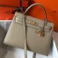 Hermes Kelly 32cm Sellier Bag in Tourterelle Epsom Leather with GHW