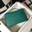 Hermes Kelly Pochette Clutch In Malachite Epsom Leather