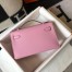 Hermes Kelly Pochette Clutch In Mauve Sylvestre Epsom Leather