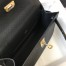 Hermes Kelly Pochette Clutch In Black Epsom Leather
