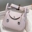 Hermes Lindy Mini Bag in Mauve Pale Clemence Leather with PHW
