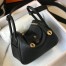 Hermes Lindy Mini Bag in Black Clemence Leather with GHW