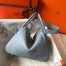 Hermes Lindy 26cm Bag in Blue Lin Clemence Leather with PHW