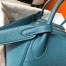 Hermes Lindy 30cm Bag in Blue Jean Clemence Leather with GHW