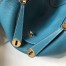 Hermes Lindy 30cm Bag in Blue Jean Clemence Leather with GHW
