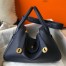 Hermes Lindy 30cm Bag in Dark Blue Clemence Leather with GHW