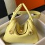 Hermes Lindy 30cm Bag in Jaune Poussin Clemence Leather with GHW