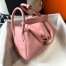 Hermes Lindy 30cm Bag in Pink Clemence Leather with GHW