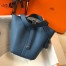 Hermes Picotin Lock 18 Bag in Blue Agate Clemence Leather with PHW