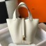 Hermes Picotin Lock 18 Bag in Craie Clemence Leather with GHW