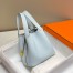 Hermes Picotin Lock 12 Bag in Blue Brume Clemence Leather with GHW