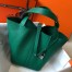 Hermes Picotin Lock 12 Bag in Malachite Clemence Leather with PHW