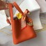 Hermes Picotin Lock 12 Bag in Orange Clemence Leather with PHW