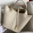 Hermes Picotin Lock 22 Handmade Bag in Craie Clemence Leather
