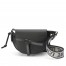 Loewe Gate Dual Mini Bag in Black Calfskin with Jacquard Shoulder Strap