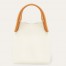 Loro Piana Bale Small Bag in White/Tan Grained Leather