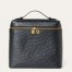 Loro Piana Extra Pocket Backpack in Black Ostrich Embossed Calfskin