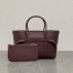 Loro Piana Ghiera Small Shopper in Bordeaux Grained Leather