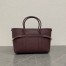 Loro Piana Ghiera Small Shopper in Bordeaux Grained Leather
