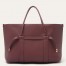 Loro Piana Ghiera Small Shopper in Bordeaux Grained Leather