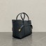 Loro Piana Ghiera Small Shopper in Navy Blue Grained Leather