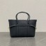 Loro Piana Ghiera Small Shopper in Navy Blue Grained Leather