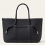 Loro Piana Ghiera Small Shopper in Navy Blue Grained Leather