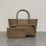 Loro Piana Ghiera Small Shopper in Taupe Grained Leather