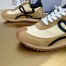 Loewe Women's Flow Runner Sneakers in Beige Nylon and Suede