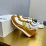 Loewe Women's Flow Runner Sneakers in White Nylon and Tan Suede