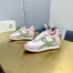 Loewe Women's Flow Runner Sneakers in White Nylon and Pink Suede
