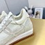 Loewe Women's Flow Runner Sneakers in White Brushed Suede 