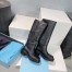 Prada Knee-High Boots 55mm in Black Leather
