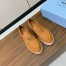 Prada Women's Loafers in Brown Grained Leather 