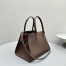 The Row Margaux 10 Top Handle Bag in Chocolate Leather 